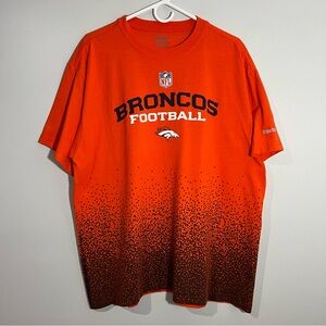 Reebok NFL Denver Broncos Football Orange Blue Short Sleeve T-Shirt Mens Large